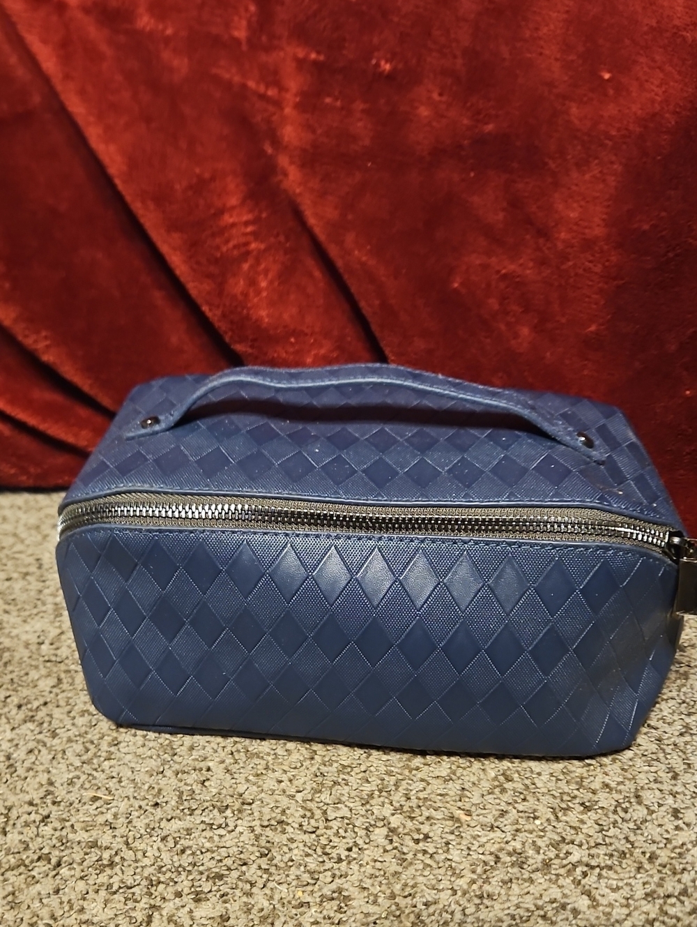 Navy Blue Woven Travel Dopp Kit